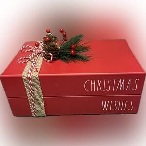 Rae Dunn Faux Book Stack Christmas Wishes